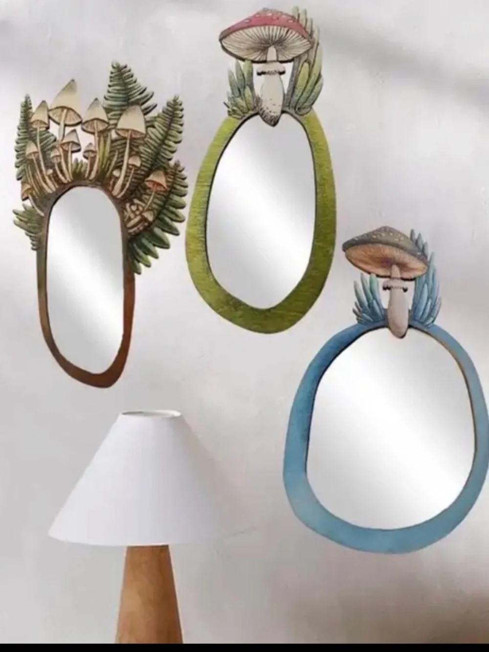 Mushroom Design Mirror - Blue 🍄